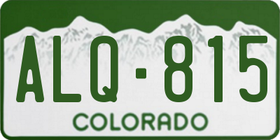 CO license plate ALQ815