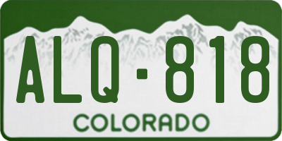 CO license plate ALQ818