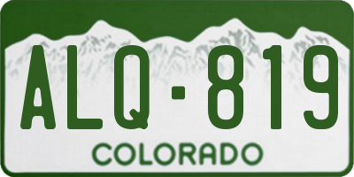 CO license plate ALQ819