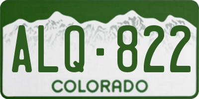 CO license plate ALQ822