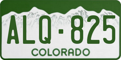 CO license plate ALQ825