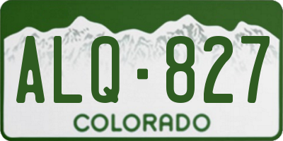 CO license plate ALQ827
