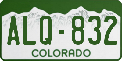 CO license plate ALQ832