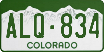 CO license plate ALQ834