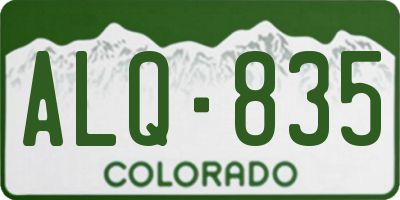 CO license plate ALQ835