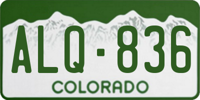 CO license plate ALQ836