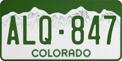 CO license plate ALQ847