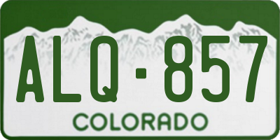 CO license plate ALQ857