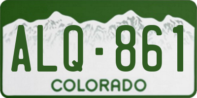 CO license plate ALQ861