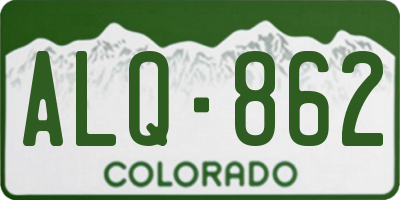 CO license plate ALQ862