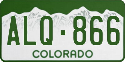 CO license plate ALQ866