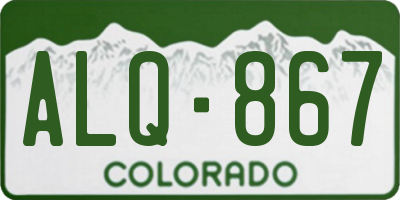 CO license plate ALQ867
