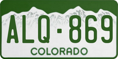CO license plate ALQ869