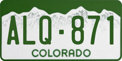CO license plate ALQ871