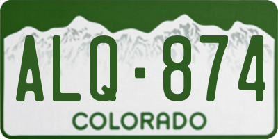 CO license plate ALQ874