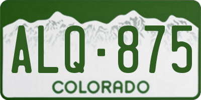 CO license plate ALQ875