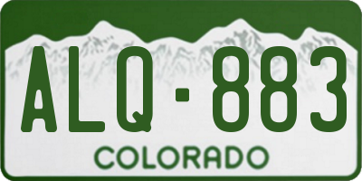CO license plate ALQ883