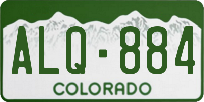 CO license plate ALQ884