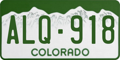 CO license plate ALQ918