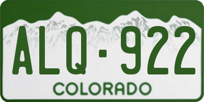 CO license plate ALQ922