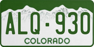 CO license plate ALQ930