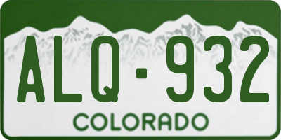 CO license plate ALQ932