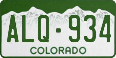 CO license plate ALQ934