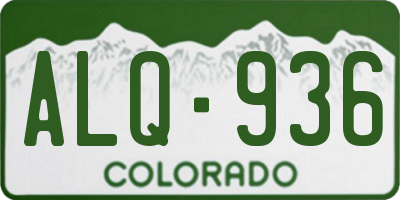 CO license plate ALQ936