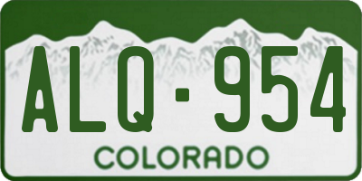 CO license plate ALQ954