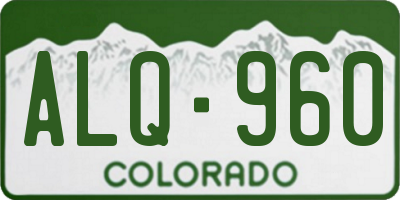 CO license plate ALQ960