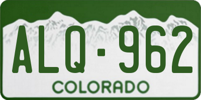 CO license plate ALQ962