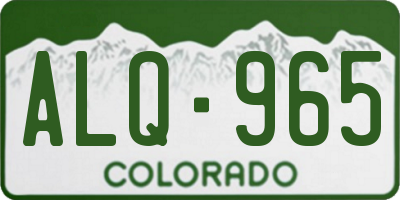 CO license plate ALQ965