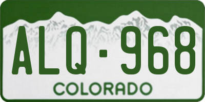 CO license plate ALQ968