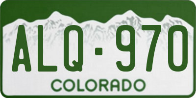 CO license plate ALQ970