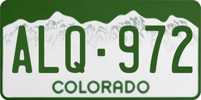 CO license plate ALQ972