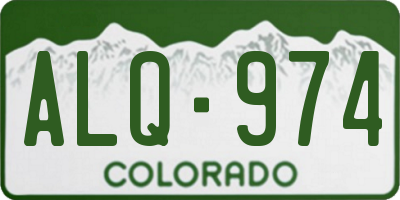 CO license plate ALQ974