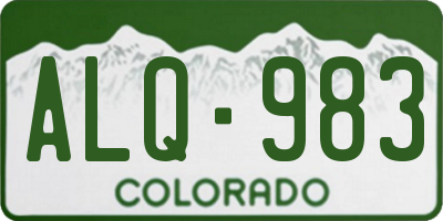 CO license plate ALQ983