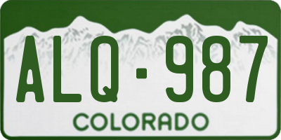 CO license plate ALQ987