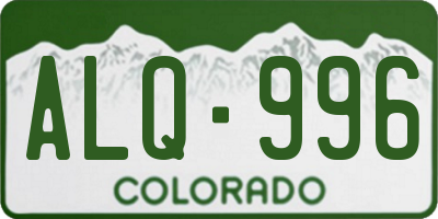 CO license plate ALQ996