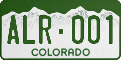 CO license plate ALR001