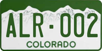 CO license plate ALR002