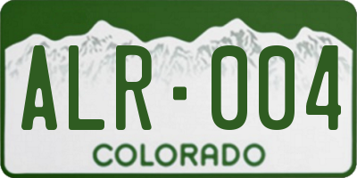 CO license plate ALR004