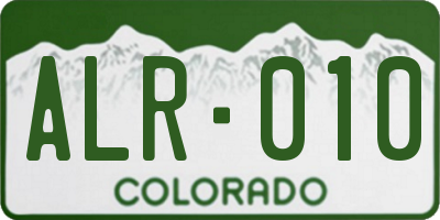 CO license plate ALR010