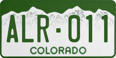 CO license plate ALR011