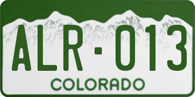 CO license plate ALR013