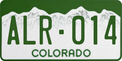 CO license plate ALR014