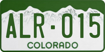 CO license plate ALR015