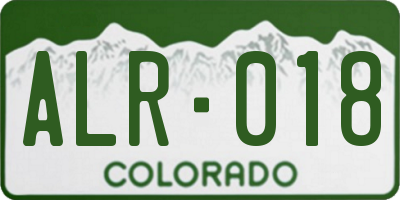 CO license plate ALR018