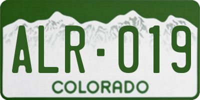CO license plate ALR019