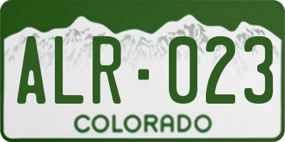 CO license plate ALR023
